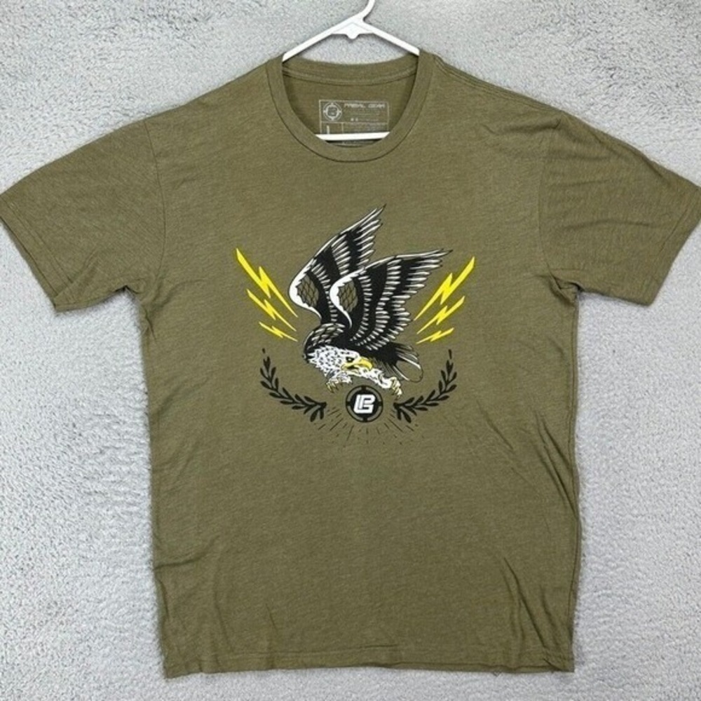 Primal Gear Eagle T-Shirt Adult Large Olive Green Crewneck Short Sleeve Tee Mens